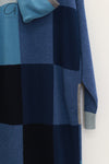YANYAN KNITS 24 Autumn and Winter Plaid Hoodie Dress YYK-YYW24-1631-LAN Blue